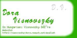 dora visnovszky business card